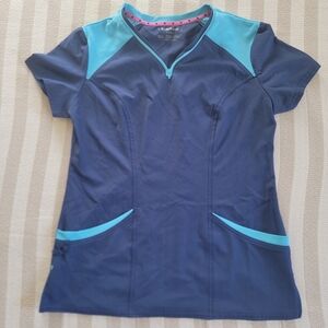 Navy and Teal Scrub Top